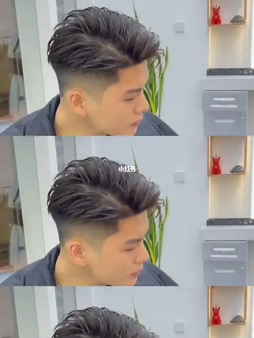 不用打理的烫发发型帅气二八分