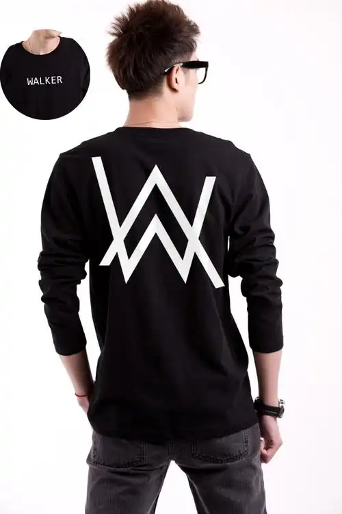 电音alan walker艾伦沃克t恤男长袖春季faded同款长袖男t恤圆领潮