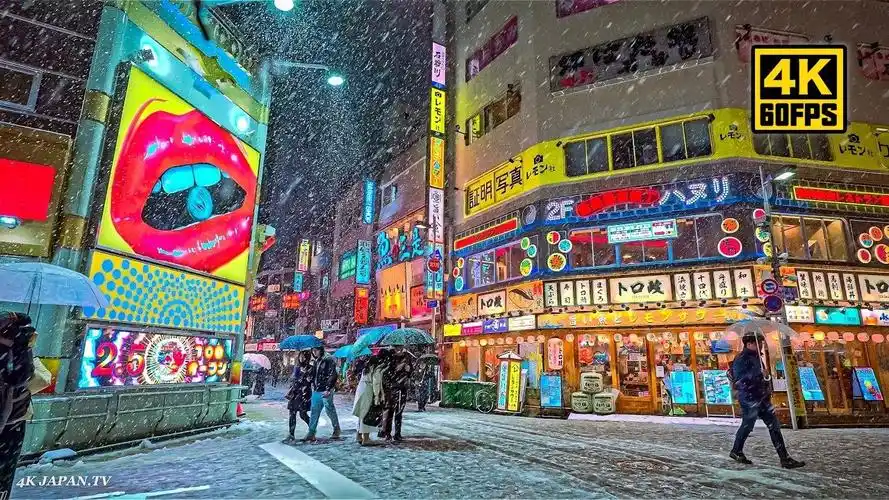 【4k60帧】放松解压:2小时东京雪夜街景漫步 | 作者:4k japan