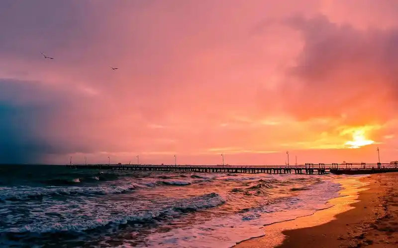 wallpaper 3840x2400 sunset, sea, sun, landscape ultra hd 4k hd