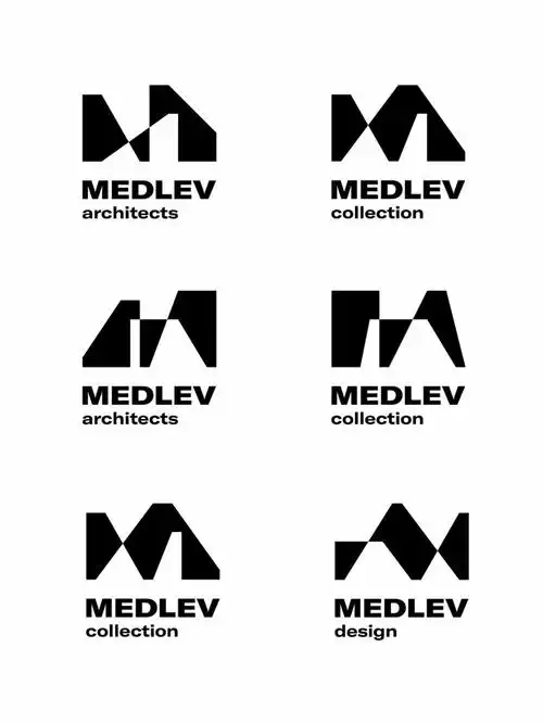 建筑m字母极简logo设计