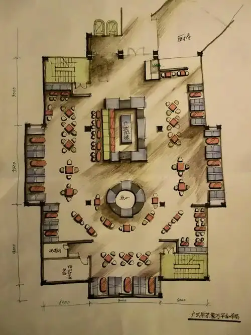 郭焱 广式早茶餐厅平面布置讨论