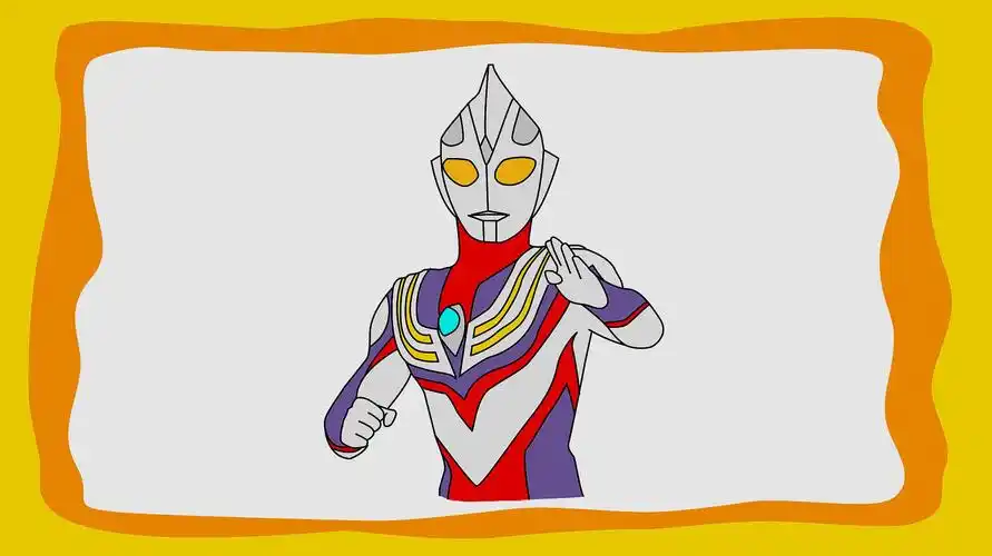 帅气的童年男神迪迦奥特曼,简笔画分享