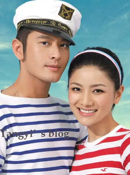 胡可黄晓明清新写真