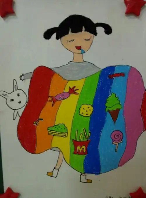 邓老师今天范画的主题是:"我的梦境"在小朋友的梦里,都是最美好最快乐