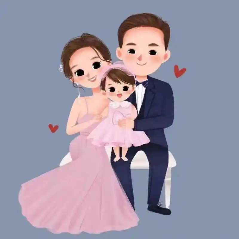 今日份の好看的一家三口头像合集 98适合朋友圈长期不发动态的文案