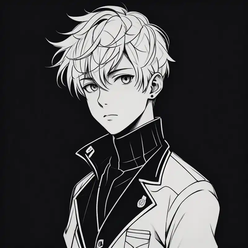 黑白动漫男生头像,酷炫又神秘97 黑白动漫男生头像来啦!