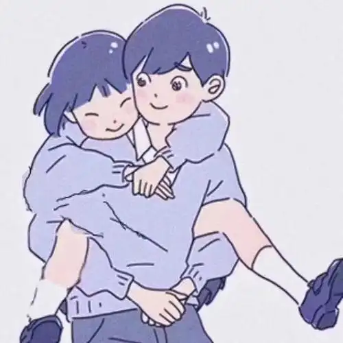 微信最火好看的手绘情侣头像两张一组,情侣头像图片-回车桌面