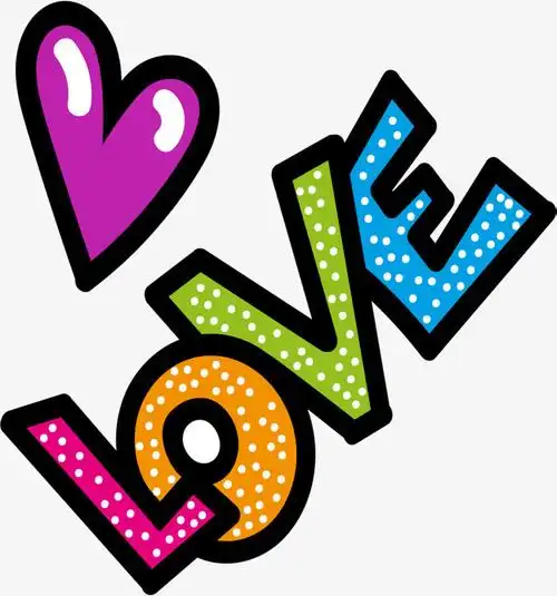 彩色爱心love艺术字