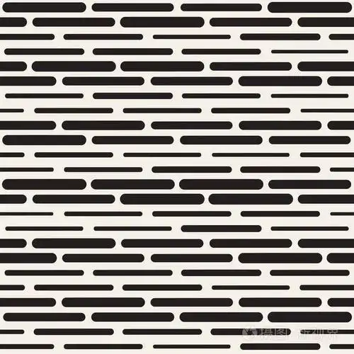 黑白不规则圆形虚线图案.现代抽象矢量无缝背景.