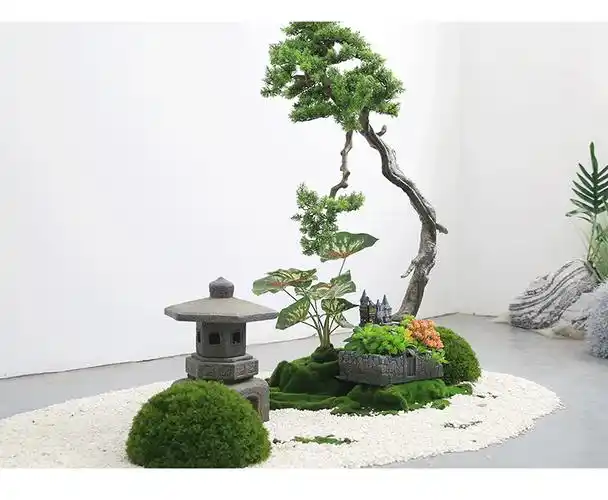 大型假树仿真树室内装饰造景楼梯间角落中式禅意绿植枯山水树景观 露