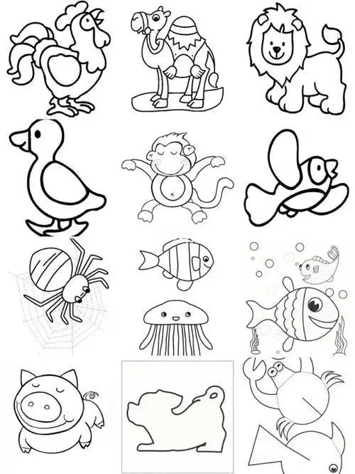 儿童动物简笔画打印