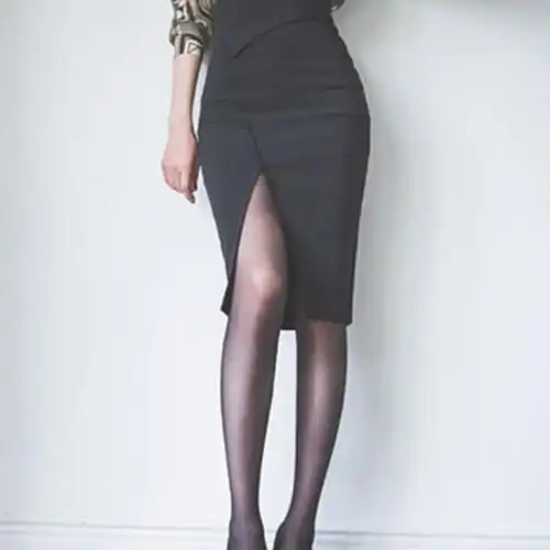 doubleheart新品韩版性感开叉百搭职业气质修身简约包臀裙半身裙