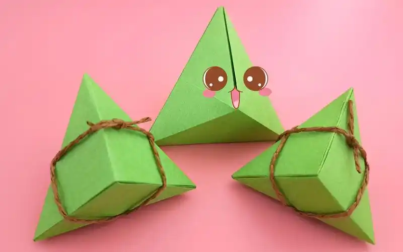 端午节手工作业不用愁,教你折可爱的纸粽子,简单有创意
