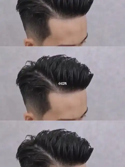 三七分纹理烫,侧背头适合方脸圆脸国子脸,职业男士发型