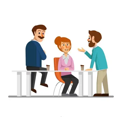 创意谈话的3个商务人物矢量图