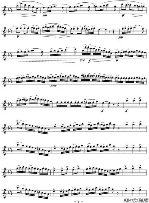 长笛名曲简谱大全:小步舞曲