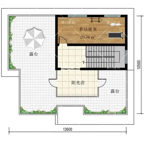 现代两层半别墅设计图平面图