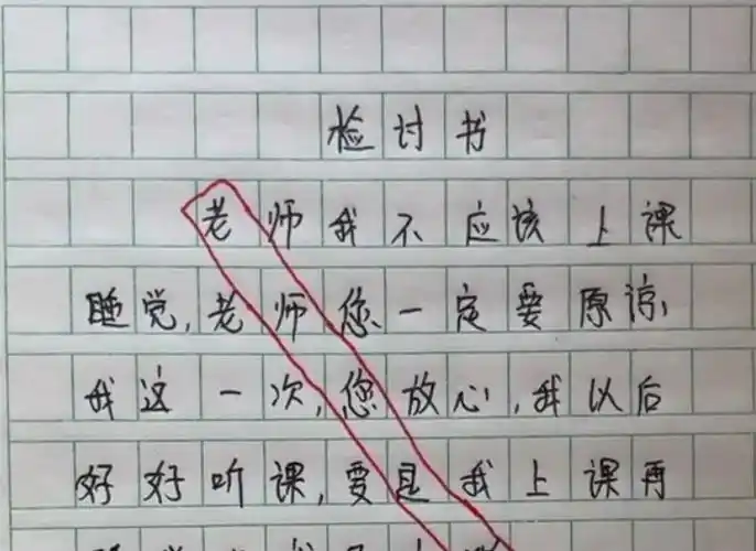 小学生的检讨书老师看过却更加的生气熊孩子我不是故意的