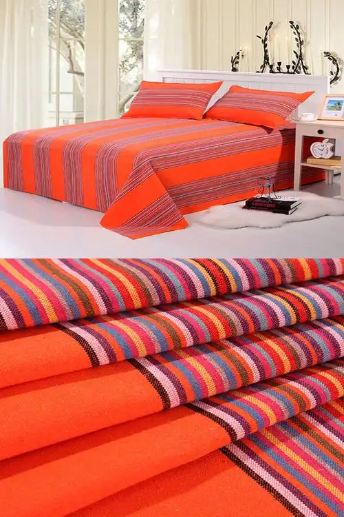 传统手工老粗布床单单件加厚粗布双单人床单1.8m1.5m1.2m 大红 2.0*2.