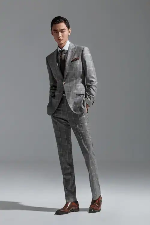 经典灰西装也能玩出新花样_灰色