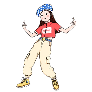 动漫漫画女孩,日本风格的卡通人物.穿着水手服的女学生,蓝色裙子.