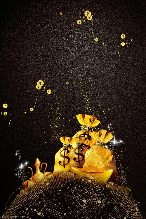 大气黑金2.5d商务线条金融经济海报背景