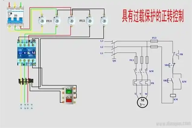 三相四线制零线带电的原因实用电动机控制电路接线图