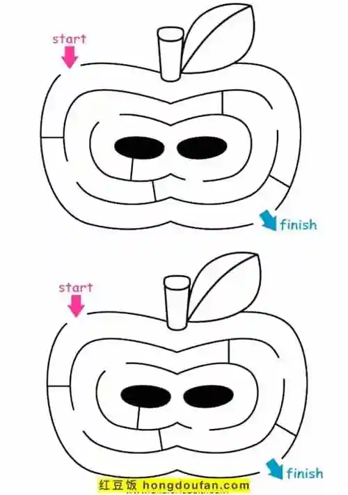 18张动物主题简单有趣的迷宫游戏图纸免费下载-红豆饭小学生简笔画