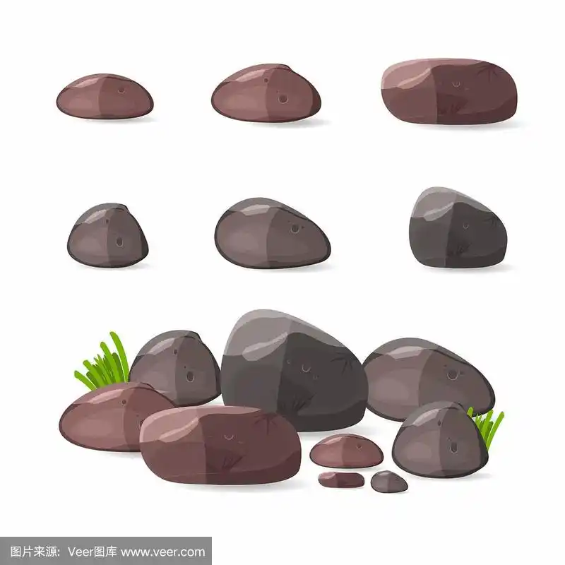 岩石石头设置在卡通风格
