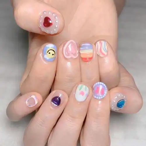 糖果夏日派对甜系萌妹可爱美甲