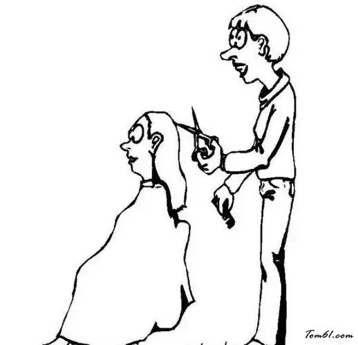 人物简笔画大全-理发的女人理发店里头的情景简笔画简笔画-理发的女人