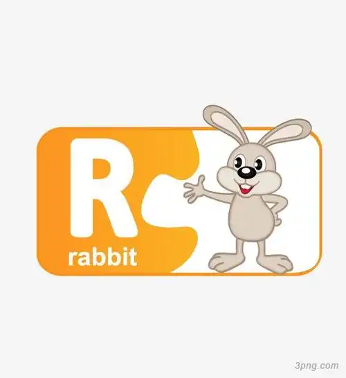 卡通兔子英语单词卡片