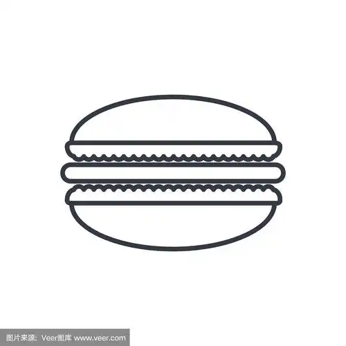 矢量马卡龙轮廓图标.食品象征