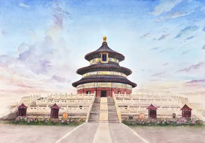 北京水彩风景建筑