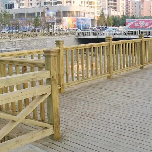 防腐木长廊扶手阳台实木地板围栏街道园林木栏杆走道楼梯安全扶手