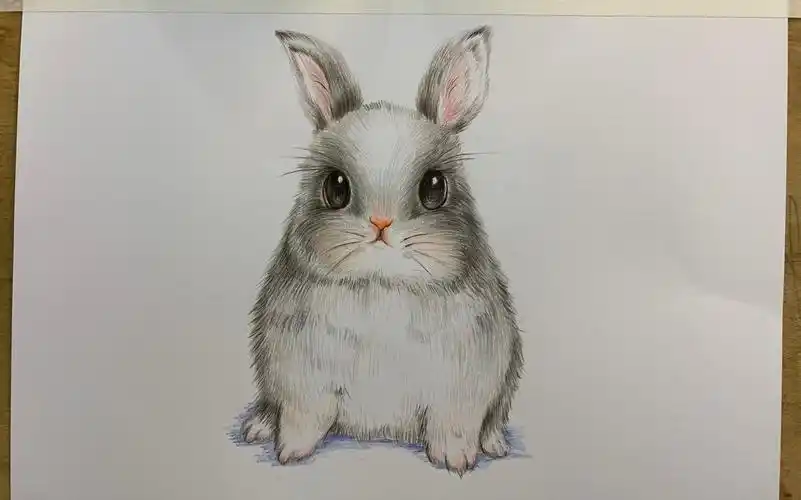 来一个简单的小兔子彩铅画