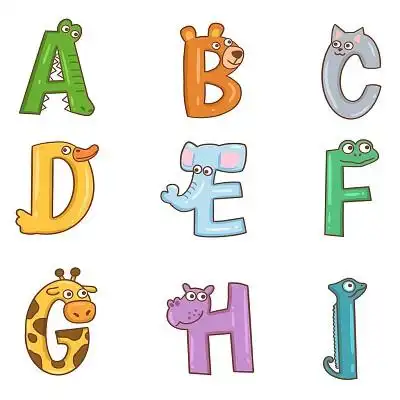 卡通26个英文字母组合套图插画素材png