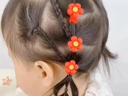 新年发型 #儿童编发 #简单又好看的发型 #短发宝宝编发@抖音小助手