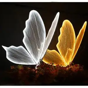 新款婚庆道具铁艺发光蝴蝶挂件吊顶装饰酒店婚礼现场舞台吊顶布置