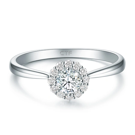 周大福爱灿若星辰系列18k金钻石戒指