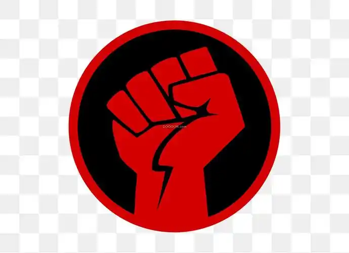 一个红黑风格的拳头高清png素材 - 免抠png素材