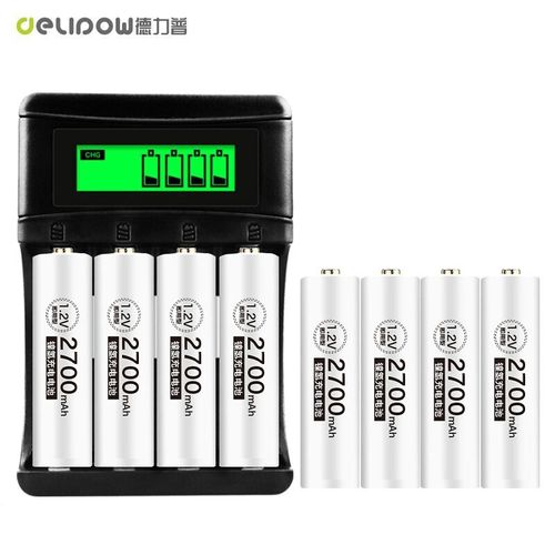 德力普(delipow)充电电池 5号电池2700mah大容量8节配液晶充电器适用