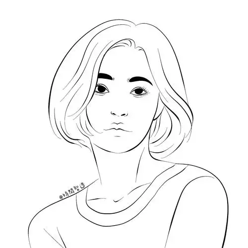 女生头像线稿