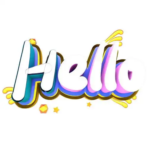 c4d风格白色hello立体字体图片免抠素材 - 设计盒子