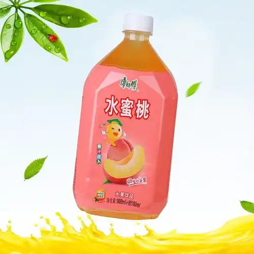 康师傅水蜜桃1l瓶装饮料水果口味夏季休闲聚会节日饮品 1l*8瓶【图片