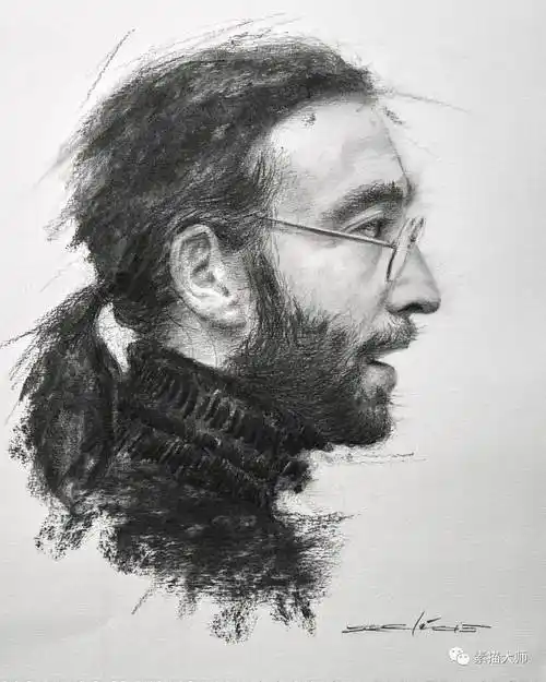 优秀的炭笔肖像素描,秘鲁女画家埃利亚斯作品!_塔克纳_smdsart_网络