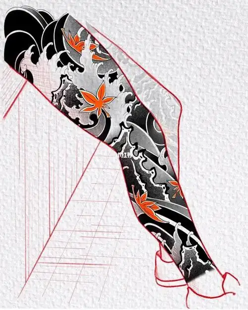 同城纹身手稿莆田纹身花腿纹身同城热门