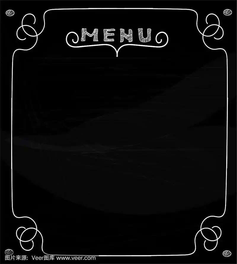 黑板上的空白菜单