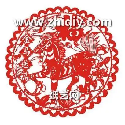 怎么剪马金马送福字剪纸马图案设计与马剪纸教程